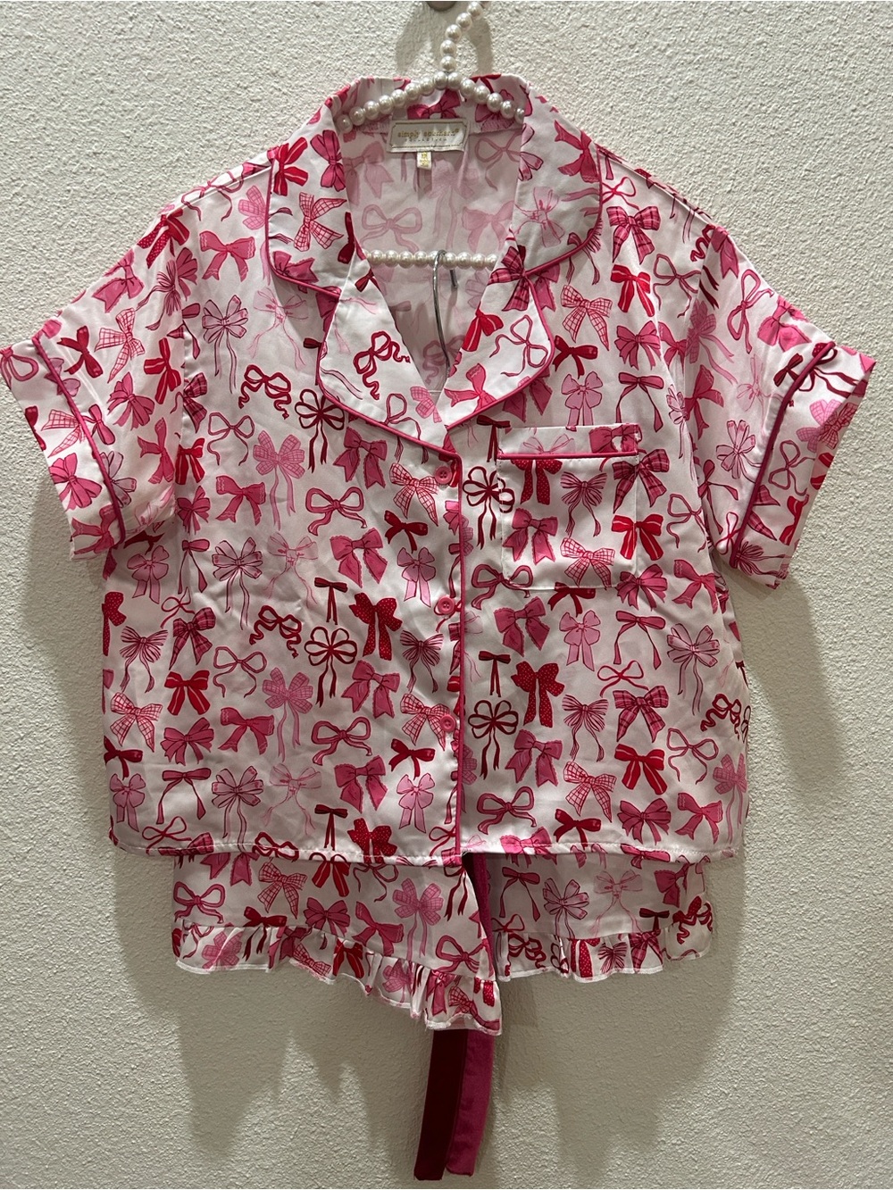 Simply Southern Bow Pajama Set Size Medium